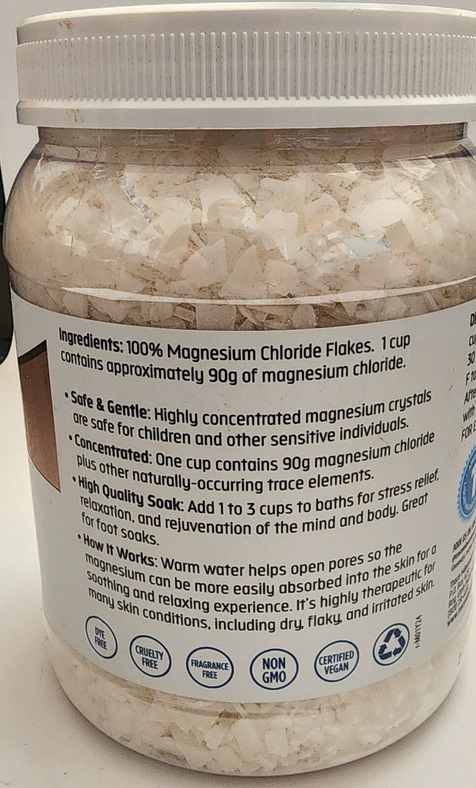 Trace Minerals -Pure Magnesium Flakes -For baths and Foot Soaks -Exp 02/2026