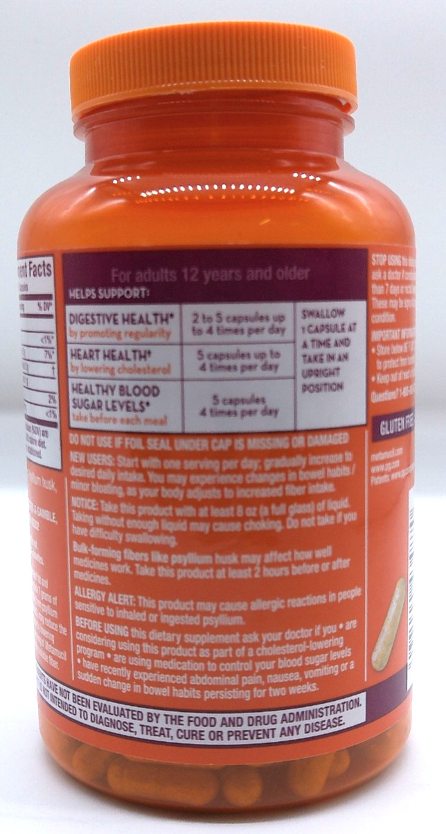 Metamucil 3-In-1 Daily Fiber, 300 Capsules, Exp. 12/28