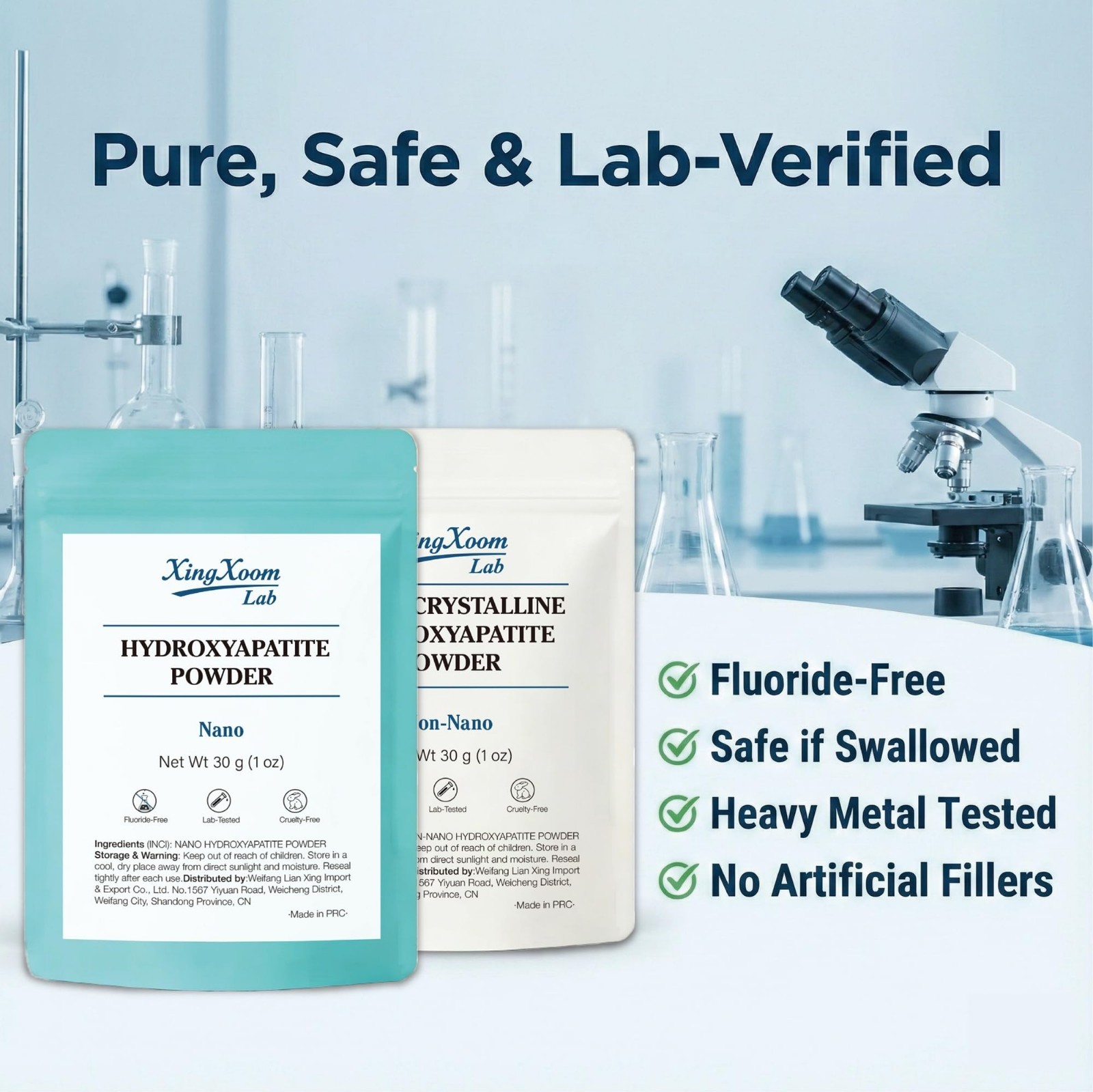 Natural Microcrystalline Hydroxyapatite Powder – Fluoride-Free Tooth Powder 100g