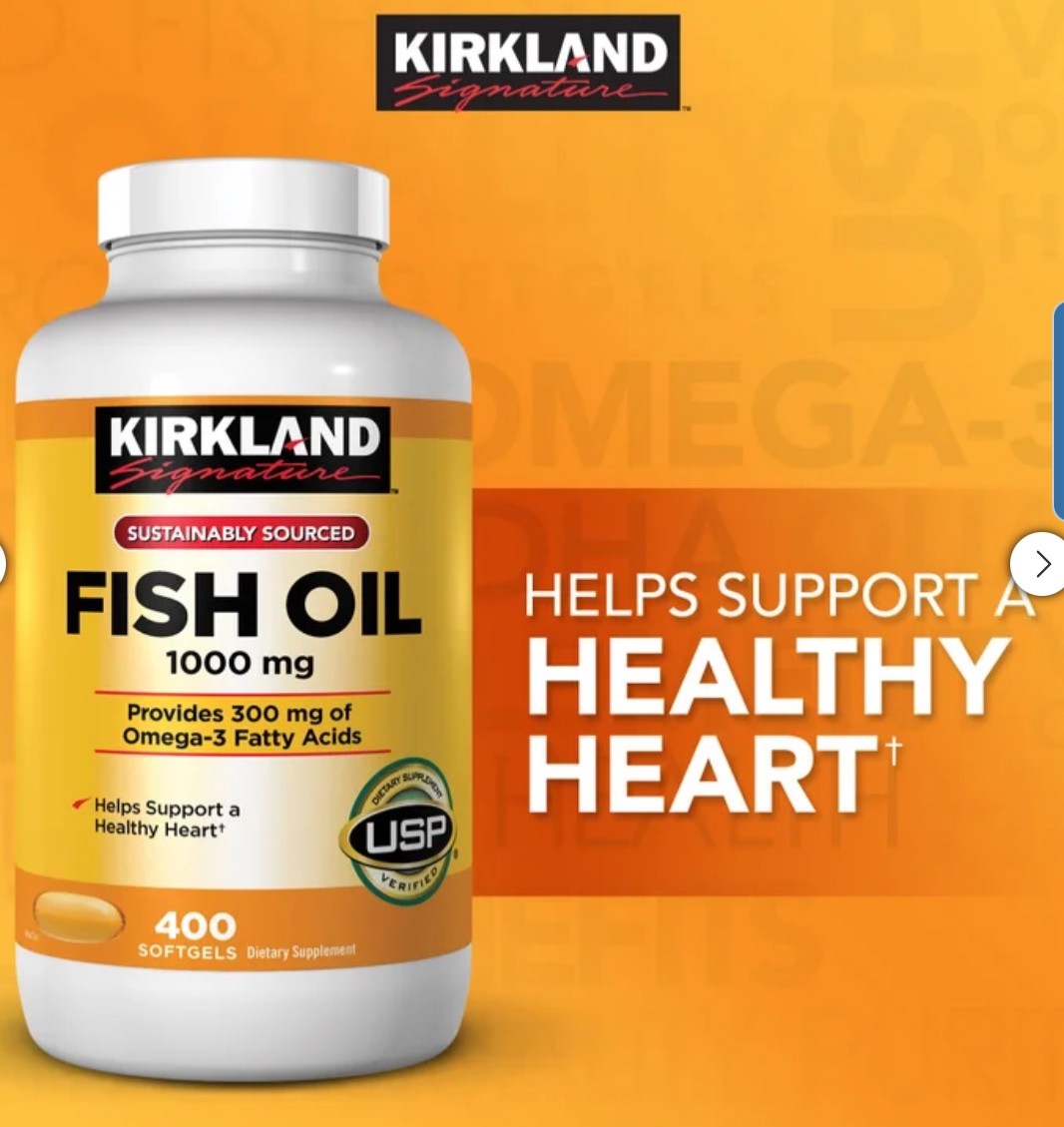 2 PACK Kirkland signature Fish Oil 1000 mg 400 Softgels x 2 = 800Ct EXP 07/2028