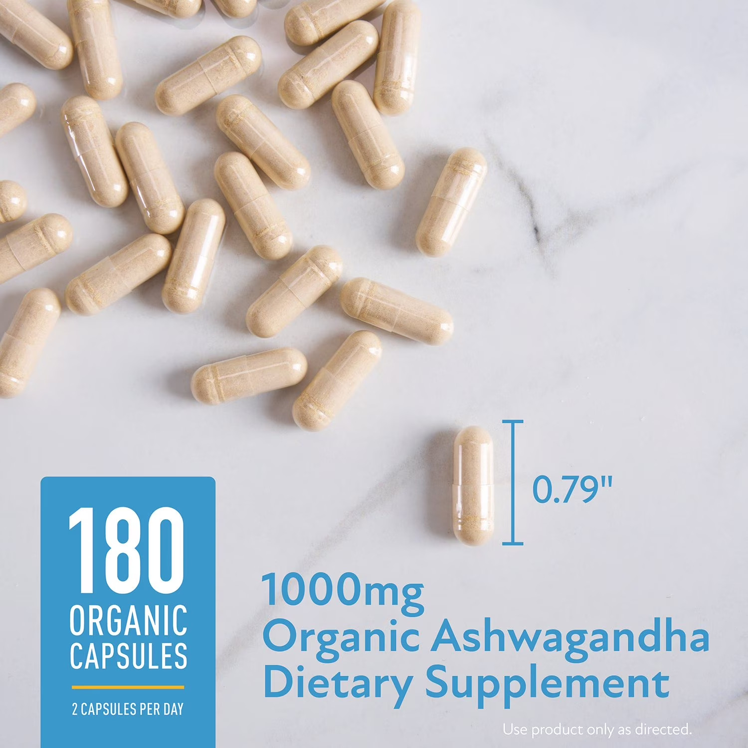 Member’s Mark Organic Ashwagandha 1000 mg Vegetarian Capsules, 180 ct., 03/2028
