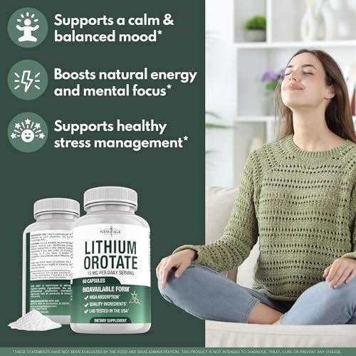 Lithium Orotate 10mg | 5mg Per Capsules | High Bioavailability Trace Mineral | P