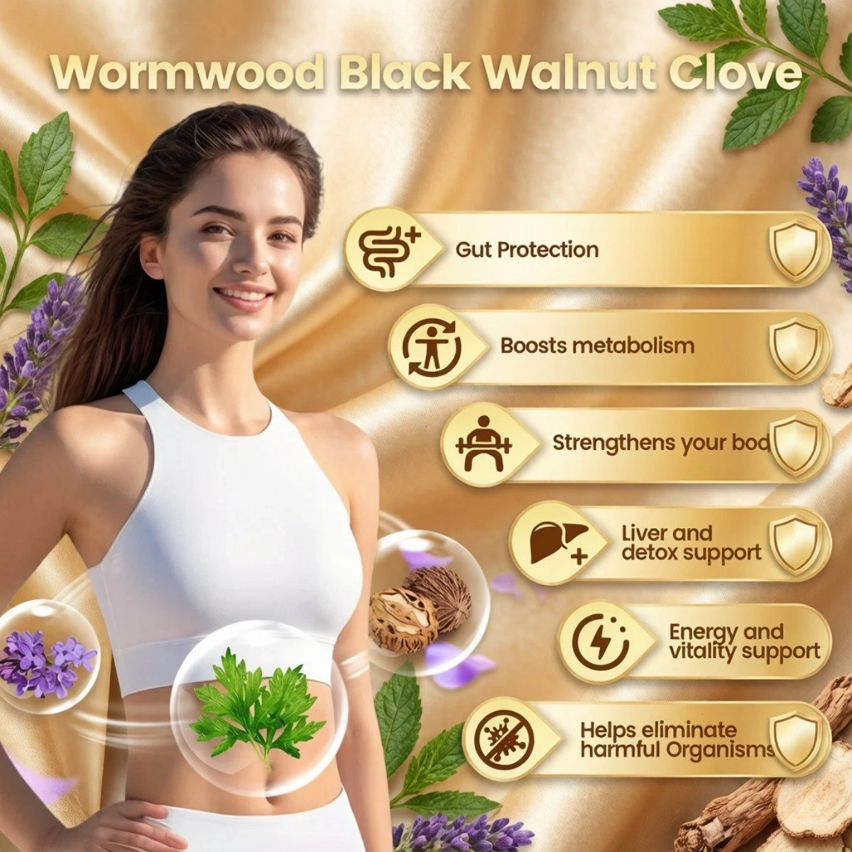 Vivonu 18-in-1 Wormwood Black Walnut Clove Gut Detox Softgels 240 Count