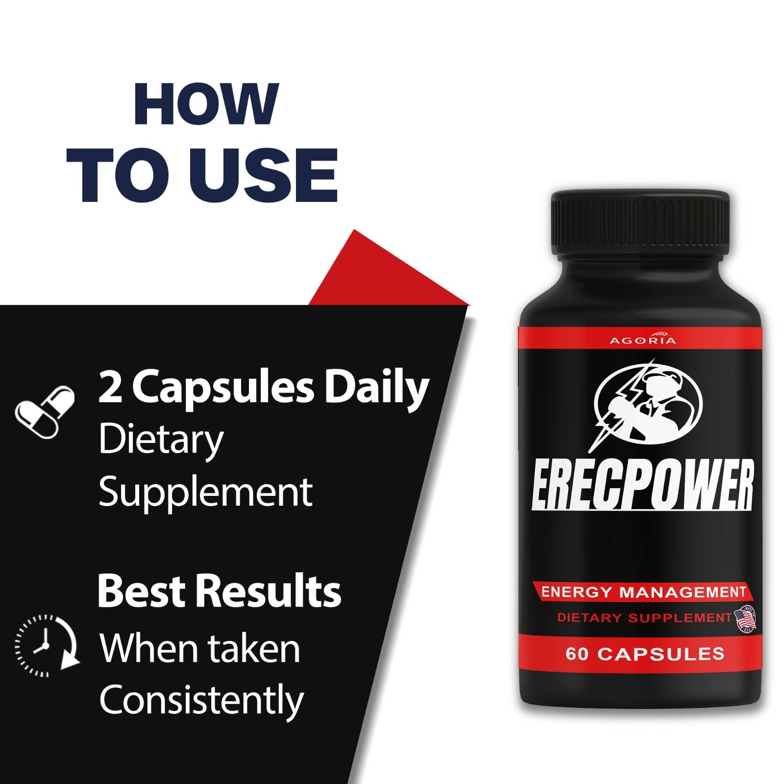 Erecpower Energy Management Multivitamin Health Supplement (360 Capsules) 6-Pack