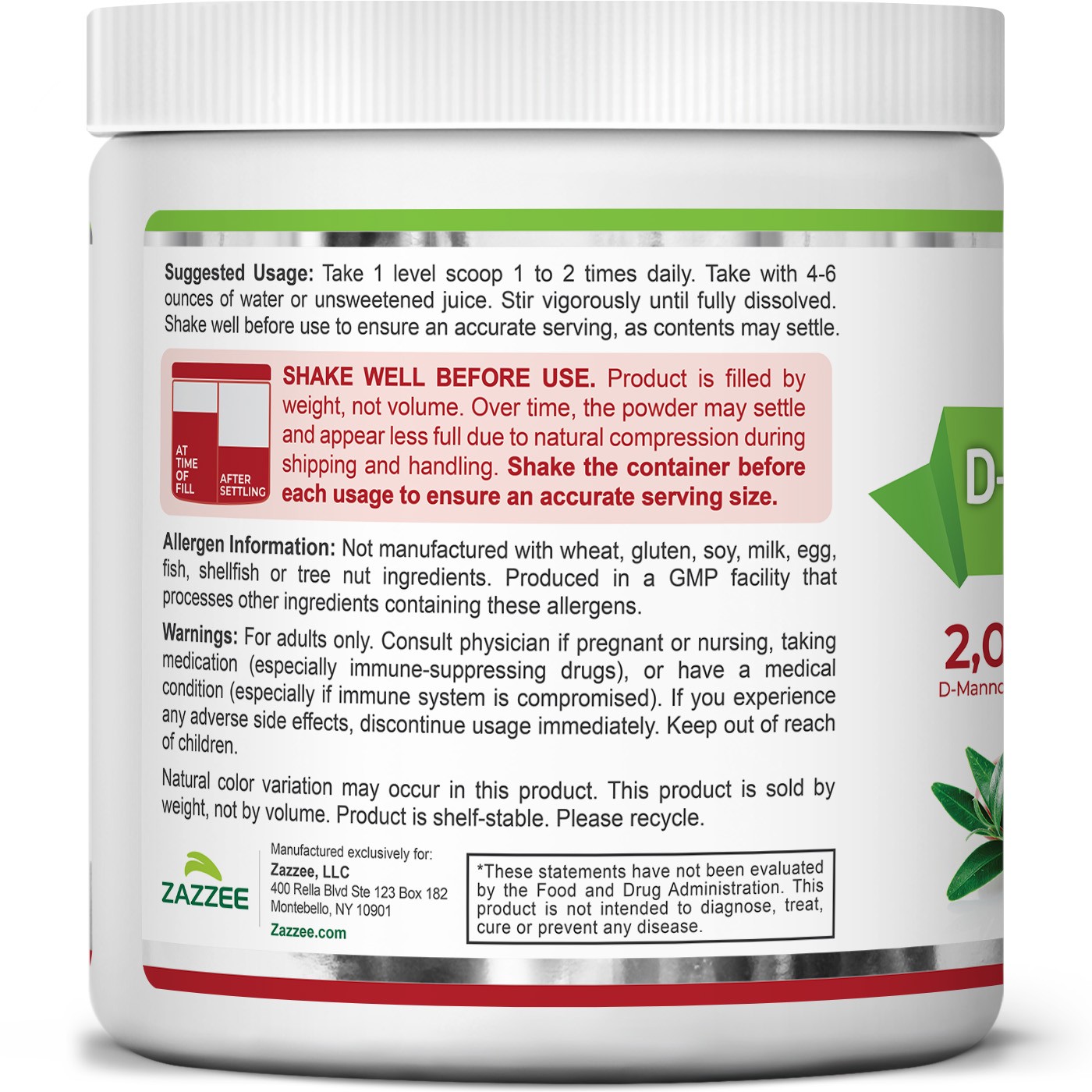 D-Mannose Powder FREE Scoop UTI Relief Probiotics Urinary Tract Natural USA