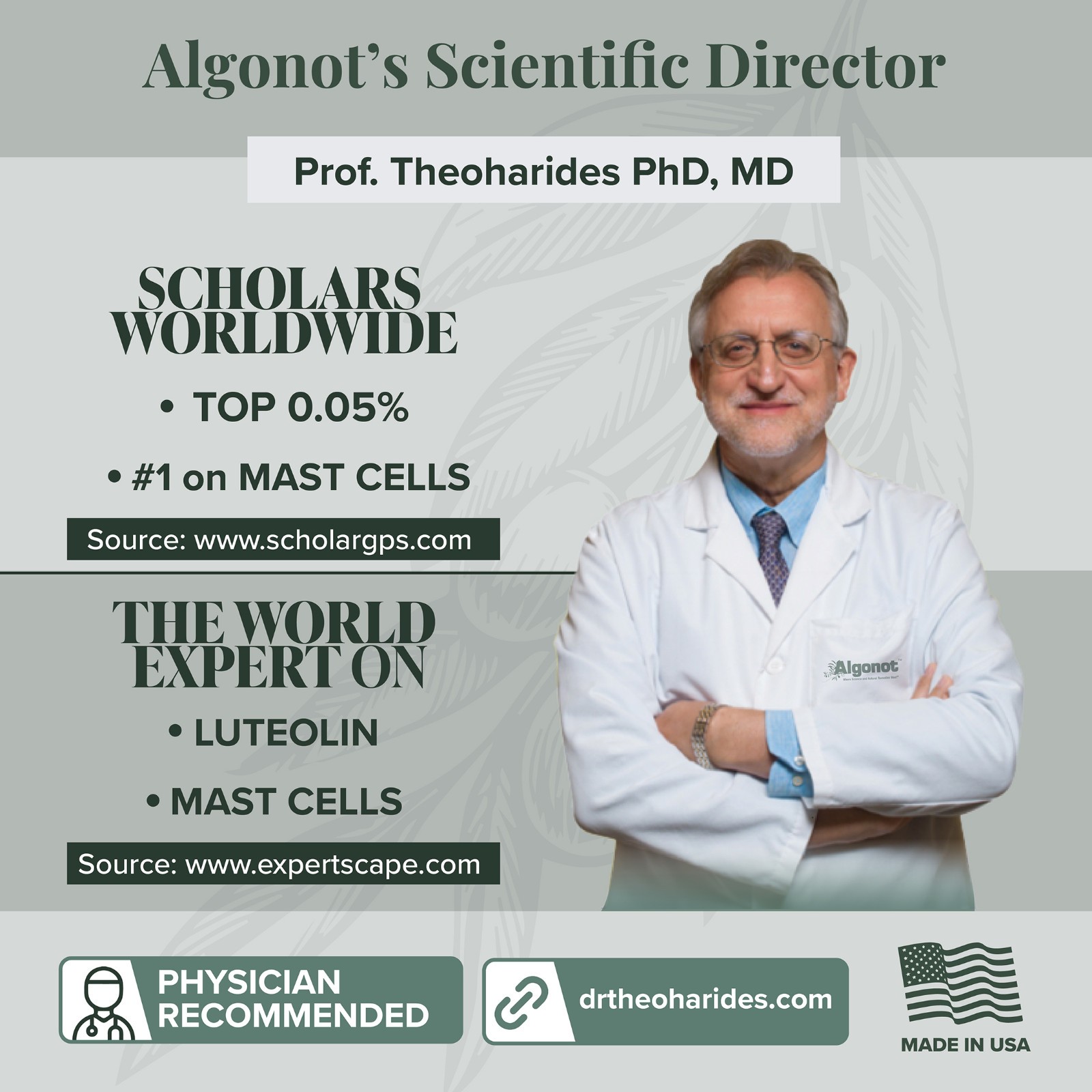 Algonot PureLut Liposomal Luteolin – 60 gelcap | Patented Olive Oil Formula