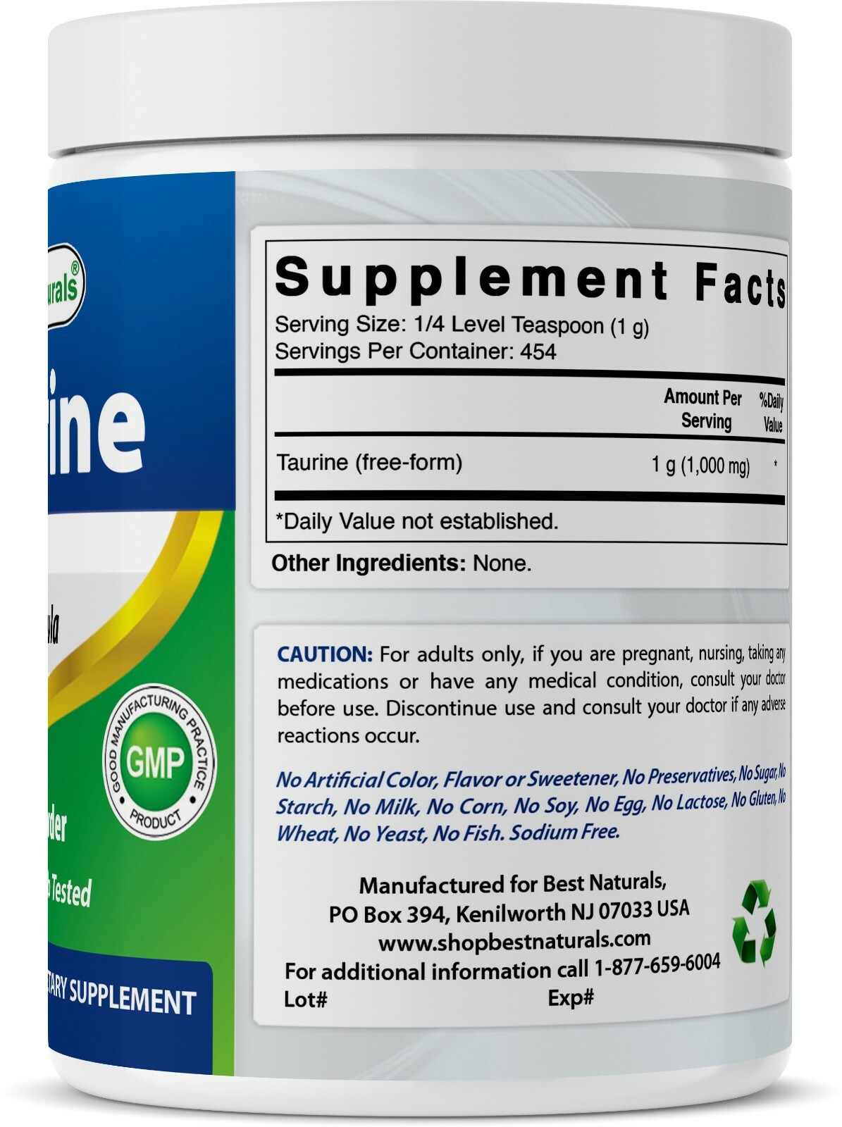 Best Naturals Taurine Powder 1 Lb