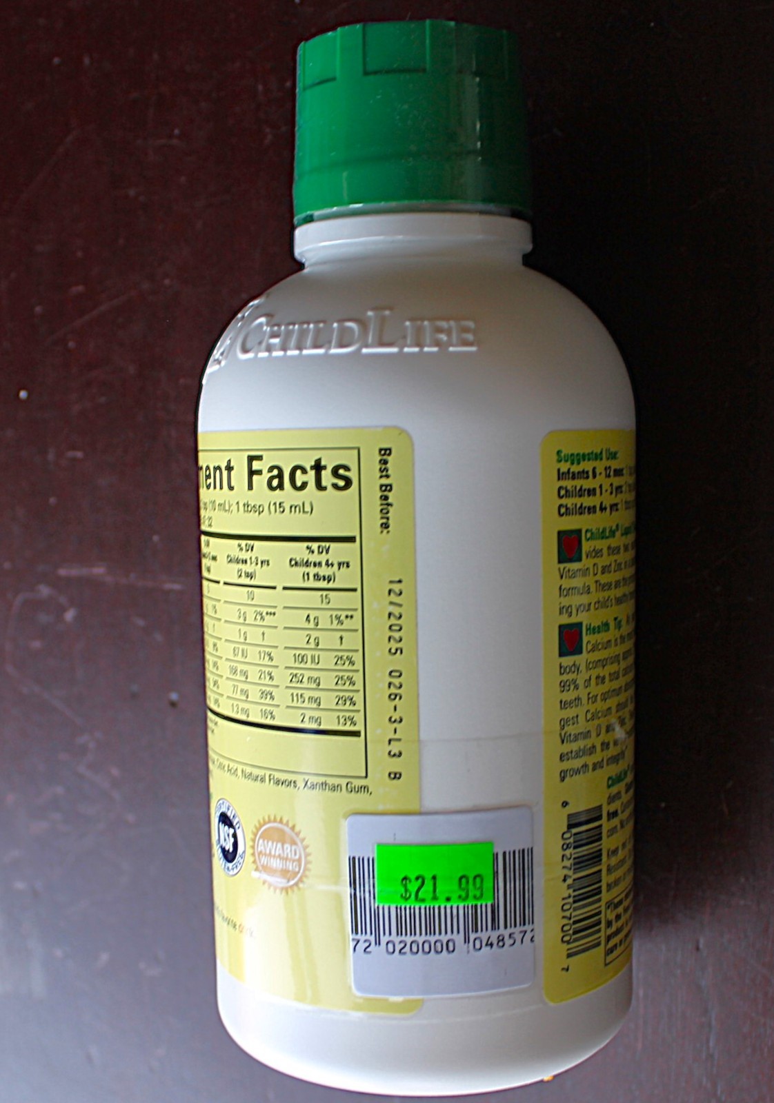 Child Life Liquid Calcium with Magnesium, 16 fl. oz (473 ml) Best Before 12/2025