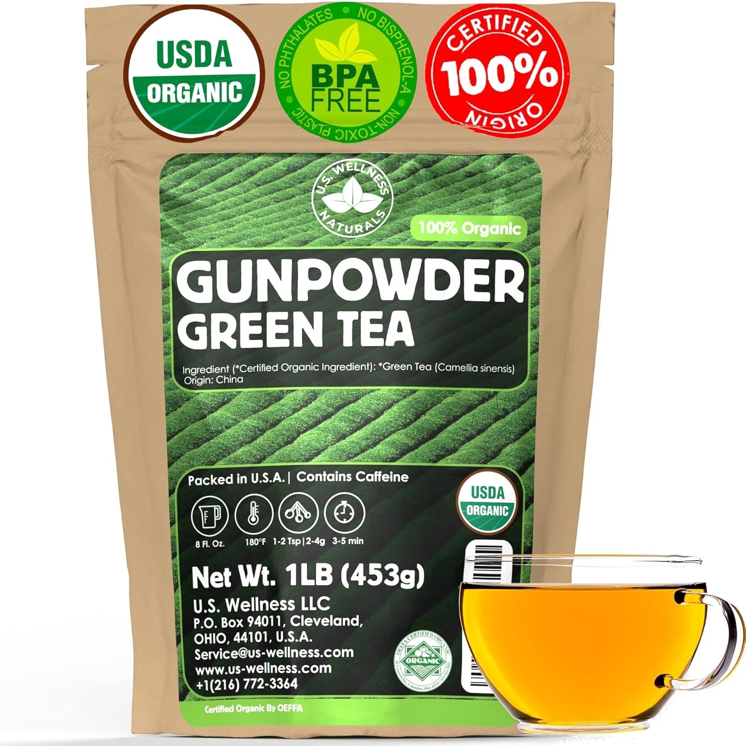 Organic Gunpowder Green Tea | Loose Leaf | Quality | 100% Certified Organic …