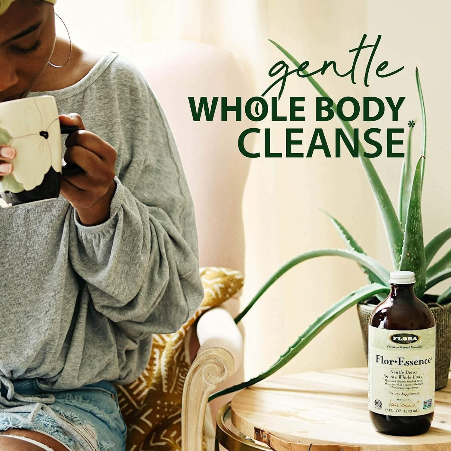 Flora Flor Essence Liquid Gentle Cleanse Detox Whole Body 32 Oz, exp. 06/2028