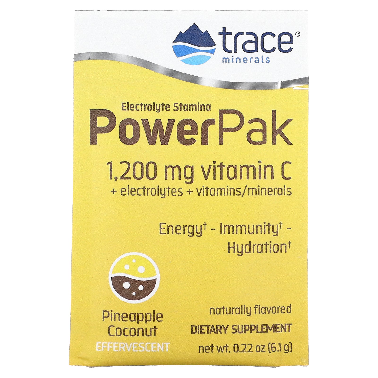 Electrolyte Stamina PowerPak, Pineapple Coconut, 30 Packets, 0.22 oz (6.1 g)
