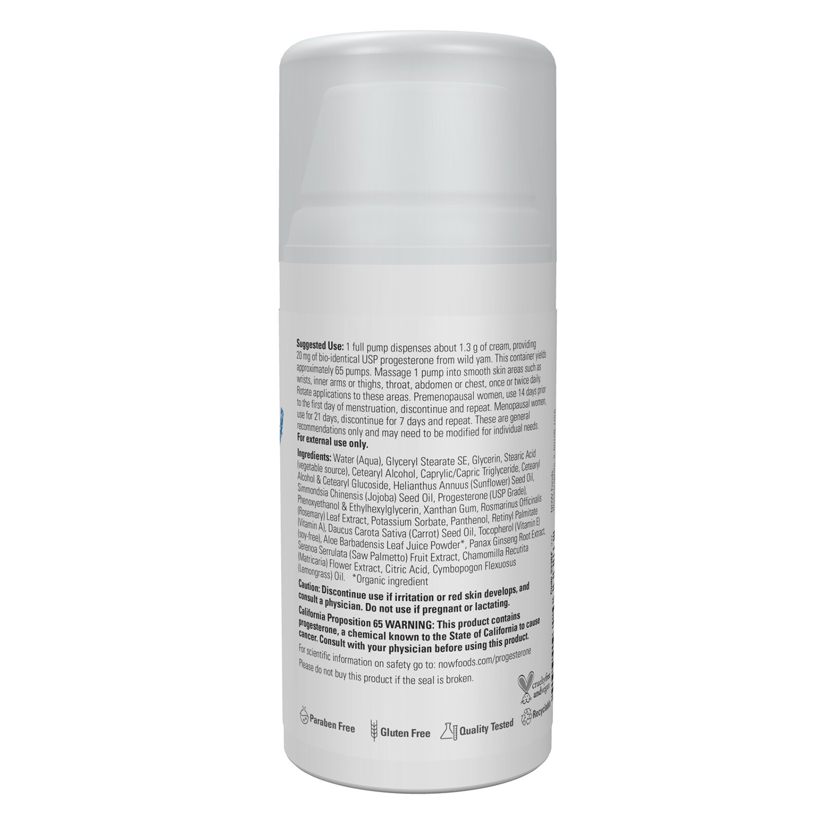 NOW FOODS Progesterone from Wild Yam Balancing Skin Cream – 3 oz.