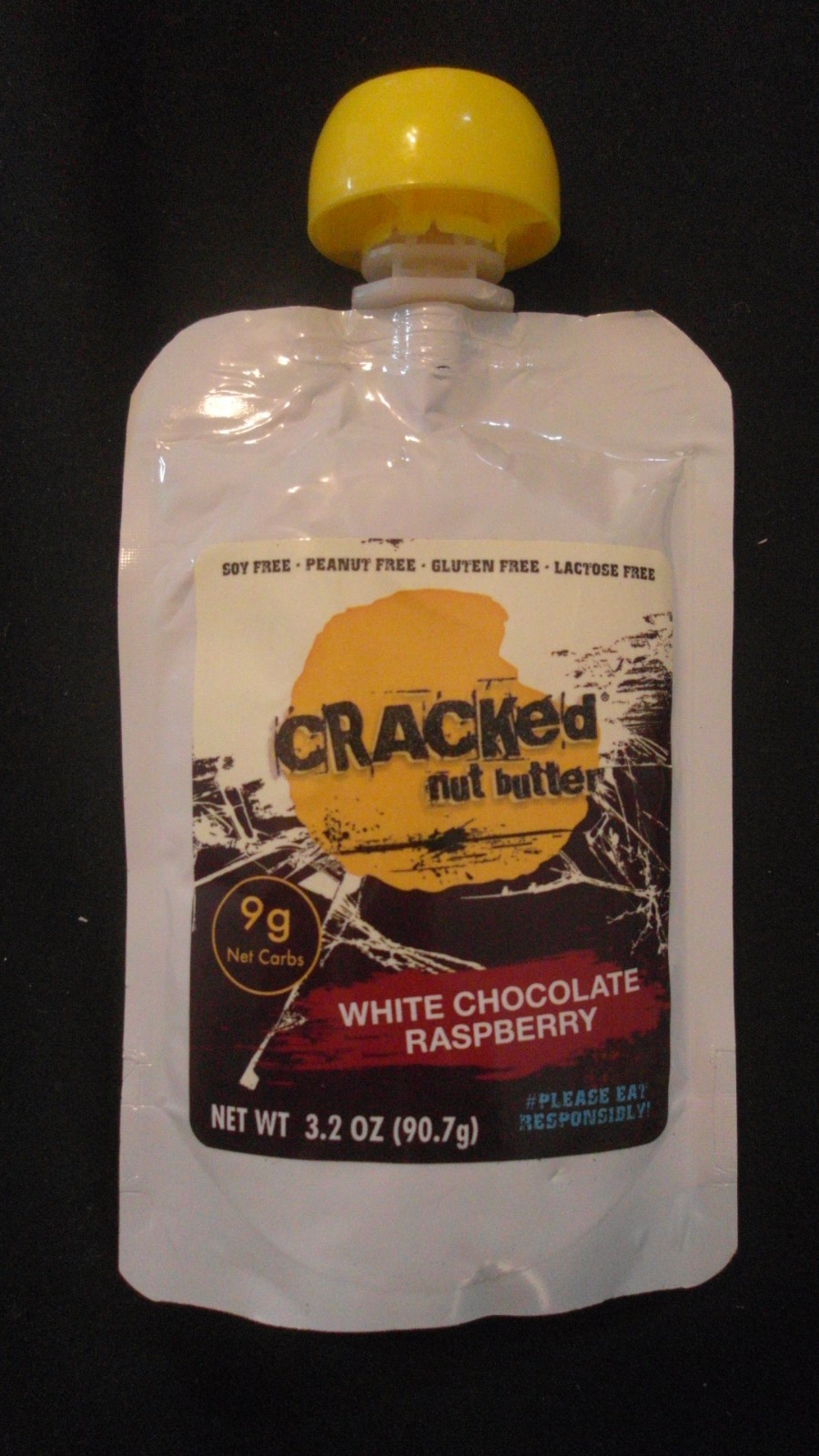 (4) Cracked Nut Butter 3.2 Oz White Chocolate Raspberry 9 g Net Carbs No Gluten