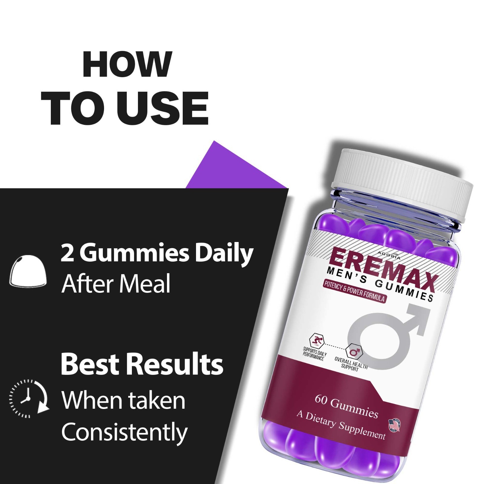 ( 1 Pack ) Eremax Gummies – Men’s Vitality & Performance Support Supplement