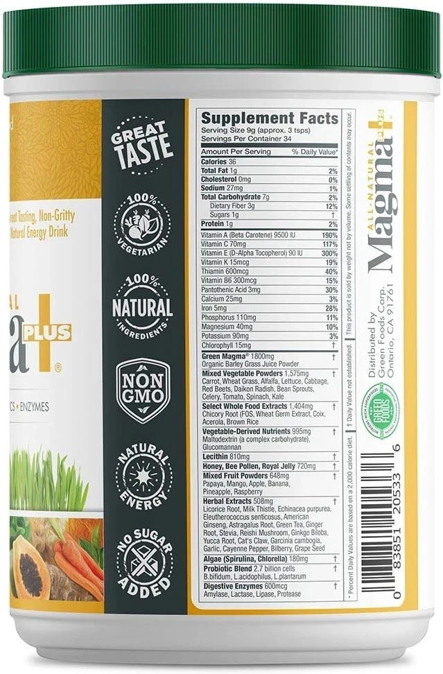 Green Foods Magma Plus – The Ultimate Superfood 10.6 oz Each (Pack of 3)
