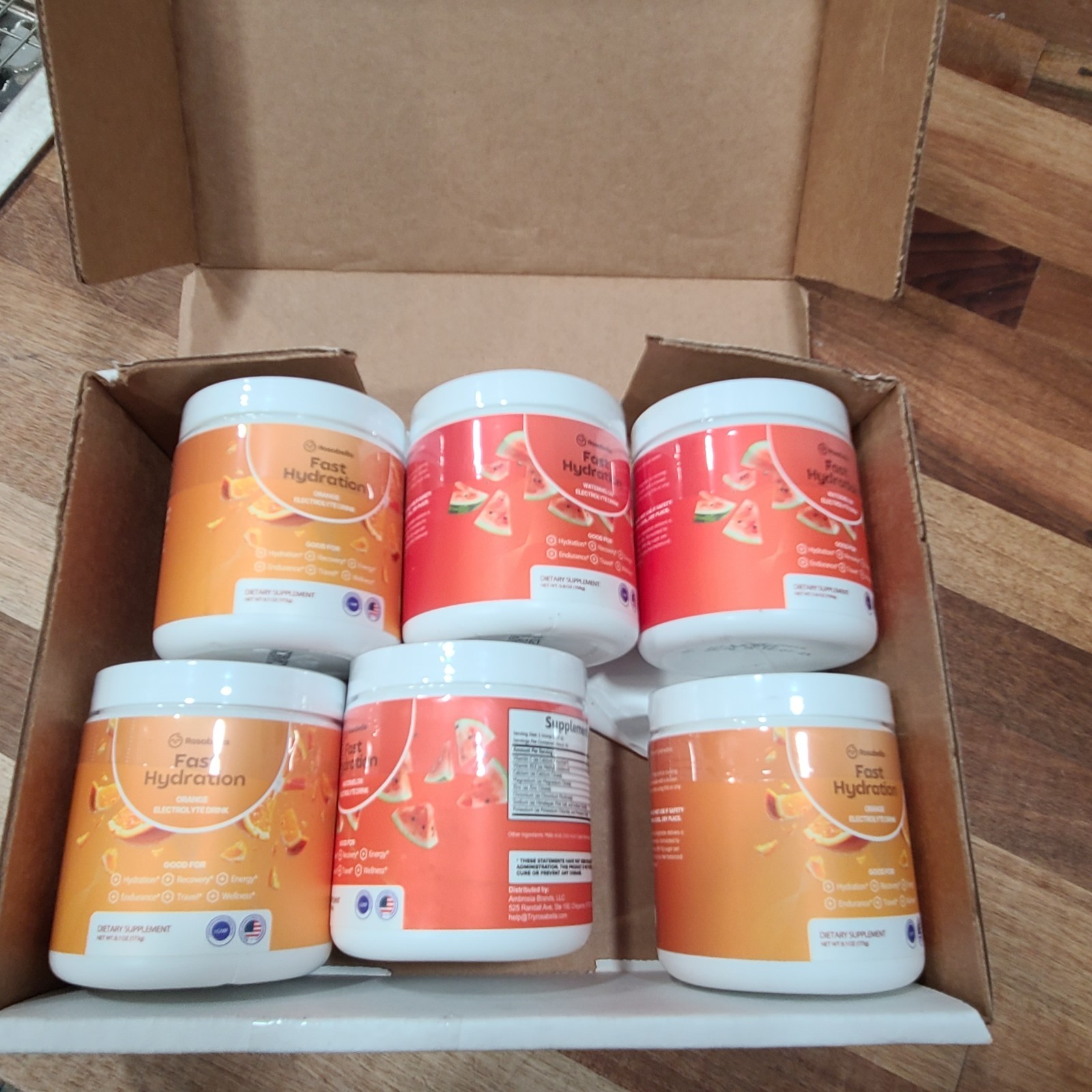 Rosabella Electrolyte Powder Watermelon & Orange Hydration Recovery 6 Pack