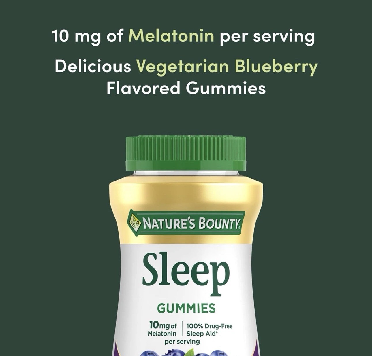 Nature’s Bounty Melatonin Gummies 10Mg, Blueberry Flavor , 140 Count x2 Bottles