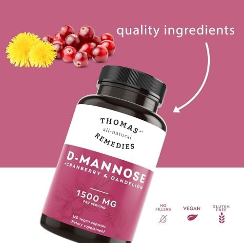 Toms Remedies D-mannose 1200mg – Urinary Tract Flush -Cranberry & Dandelion |…