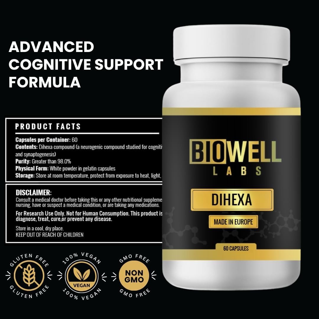 Dihexa 2 bottles – Premium Dihexa Brain Peptide Supplement for Cognitive Support