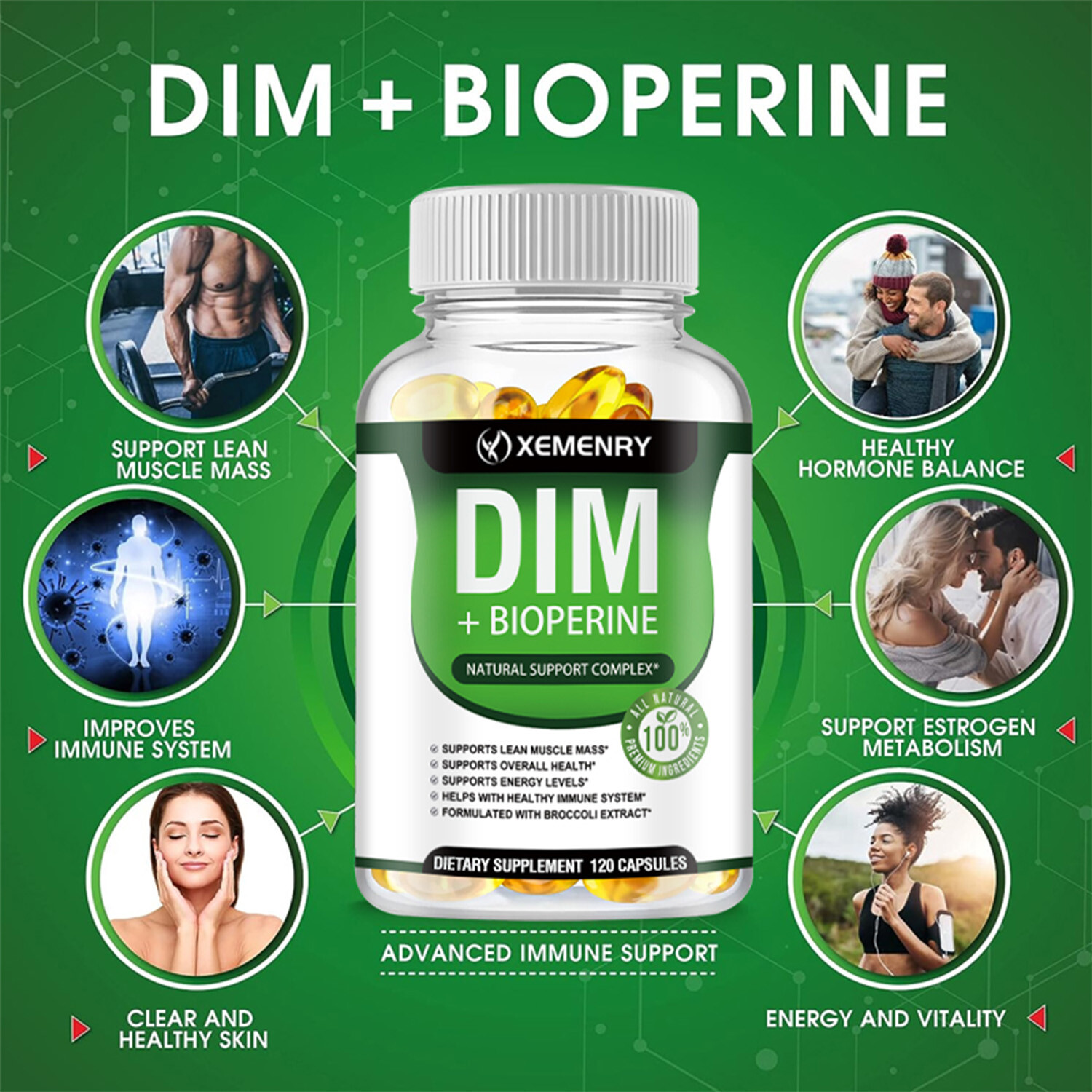 DIM(Diindolylmethane) 910mg – Menopause, PCOS, Supports Hormonal Balance & Detox