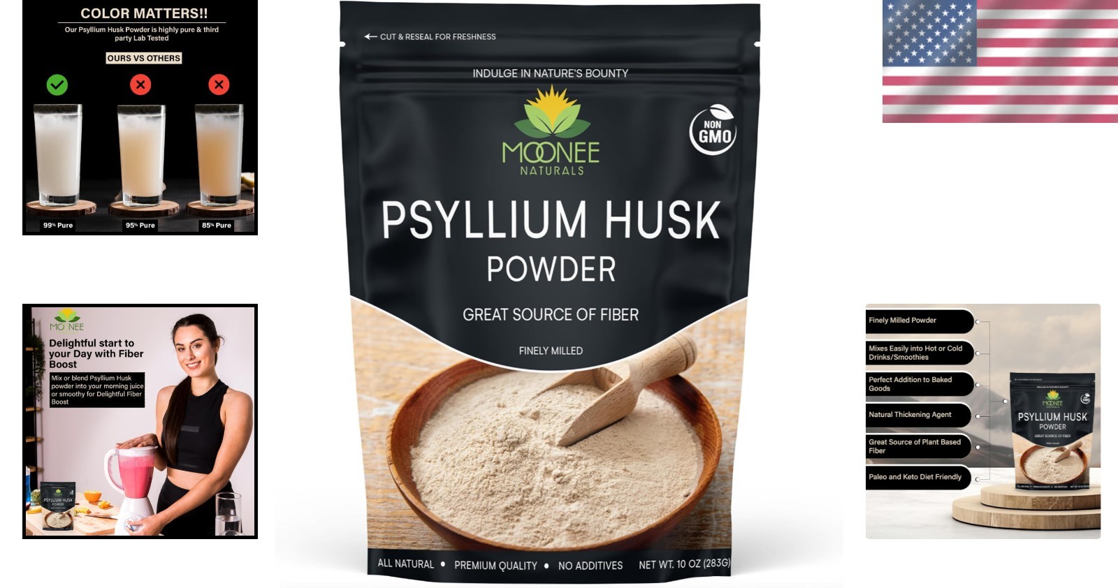 Pure Psyllium Husk Powder 10 OZ – Gluten Free & Keto Friendly Fiber Solution