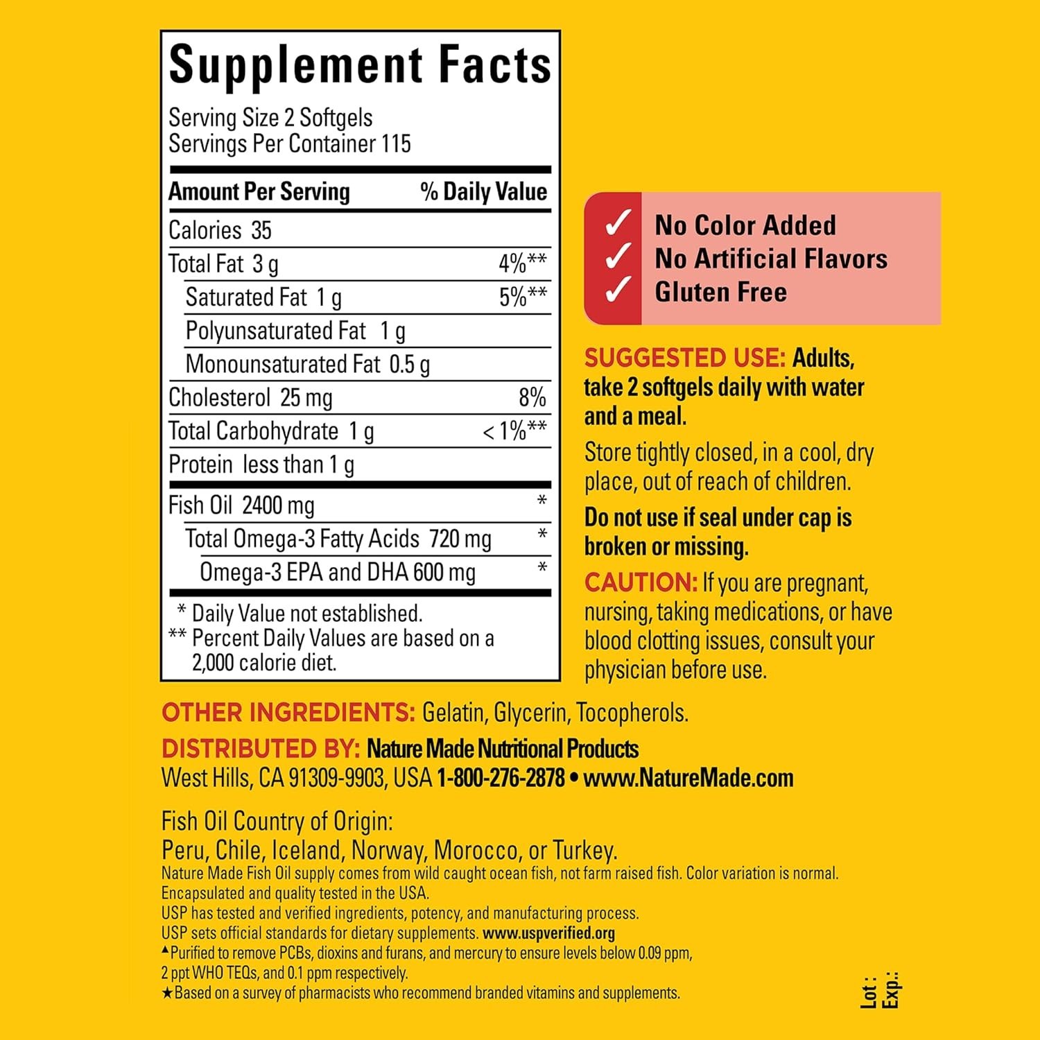 Omega 3 Fish Oil Softgels – 1200 mg, 230 Softgels for Daily Heart Health