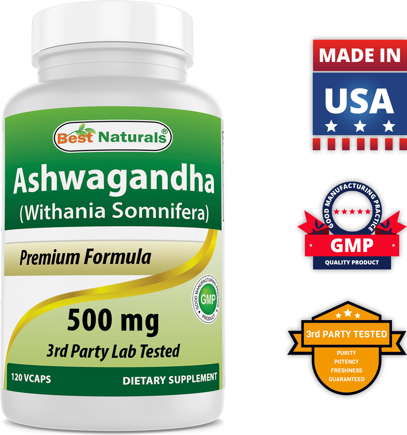 Best Naturals ashwagandha 500 mg,120 Capsules, support Relaxing Stress and Mood