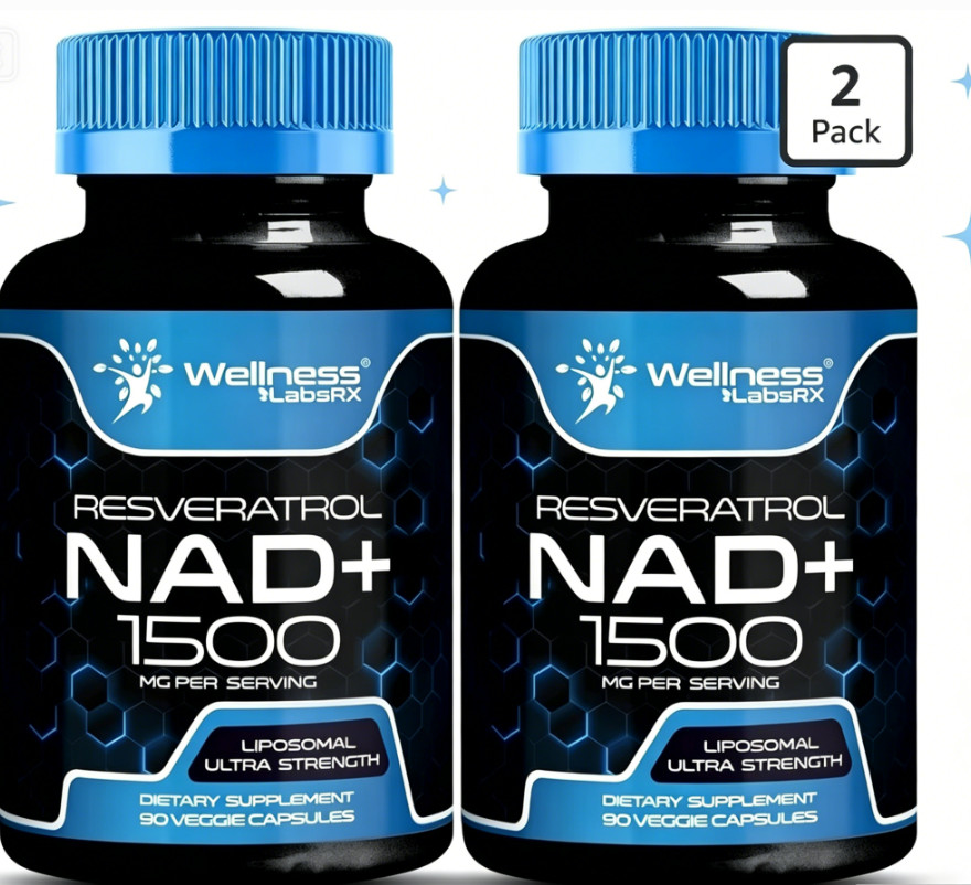 2 X WELLNESS LABSRX Liposomal NAD Supplement, 1500mg – USA Made, NAD Resveratrol
