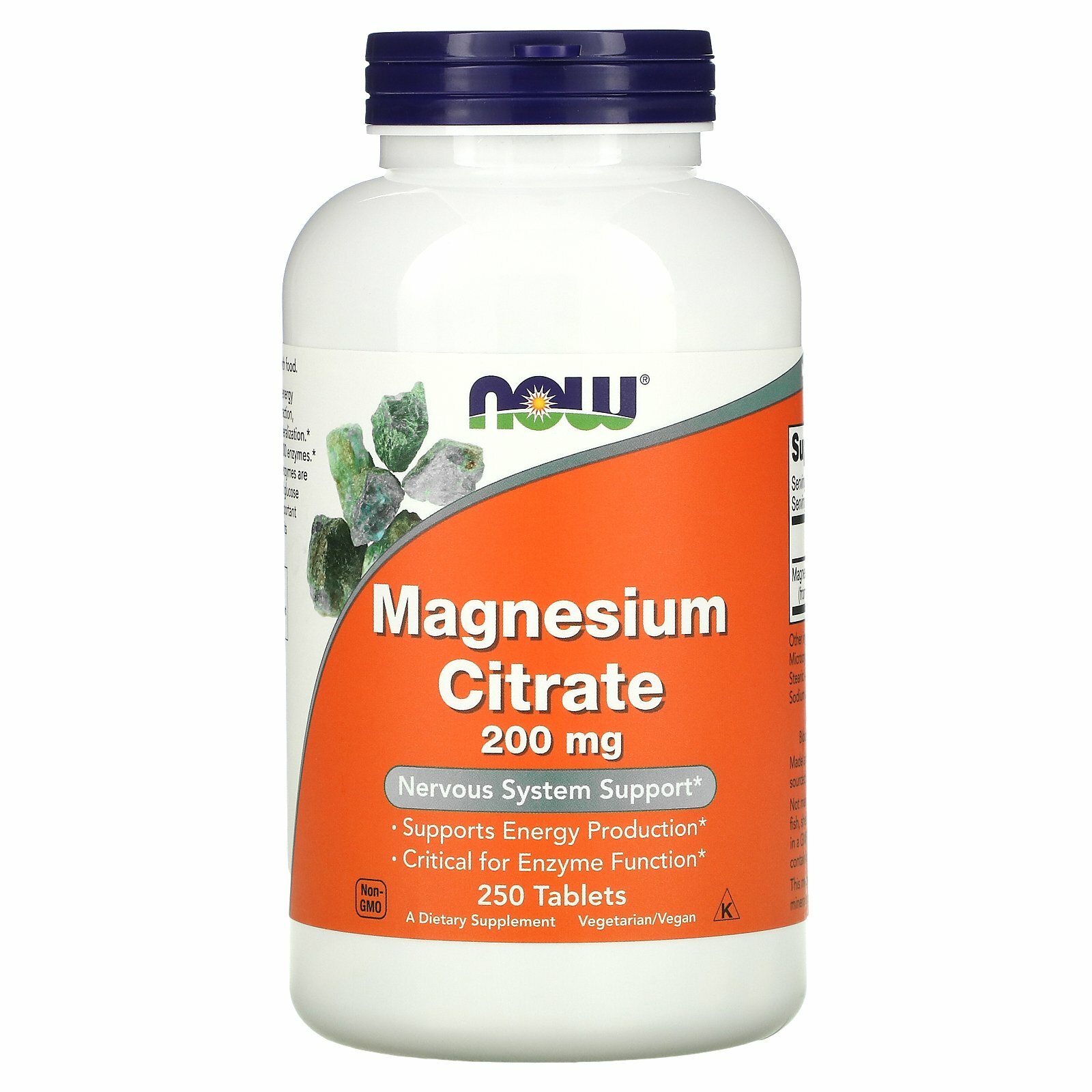 Now Foods Magnesium Citrate 200 mg 250 Tablets GMP Quality Assured, Kosher,