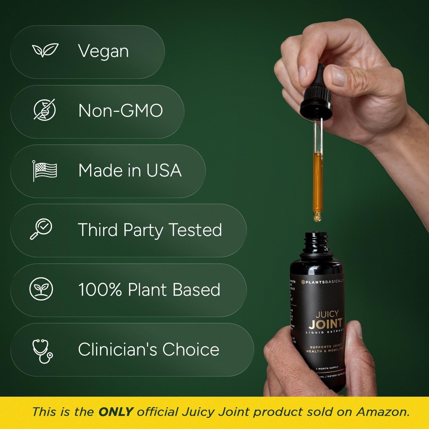 PLANTSBASICALLY Juicy Joint Extract Organic Joint Support Supplement Vegan 30Day