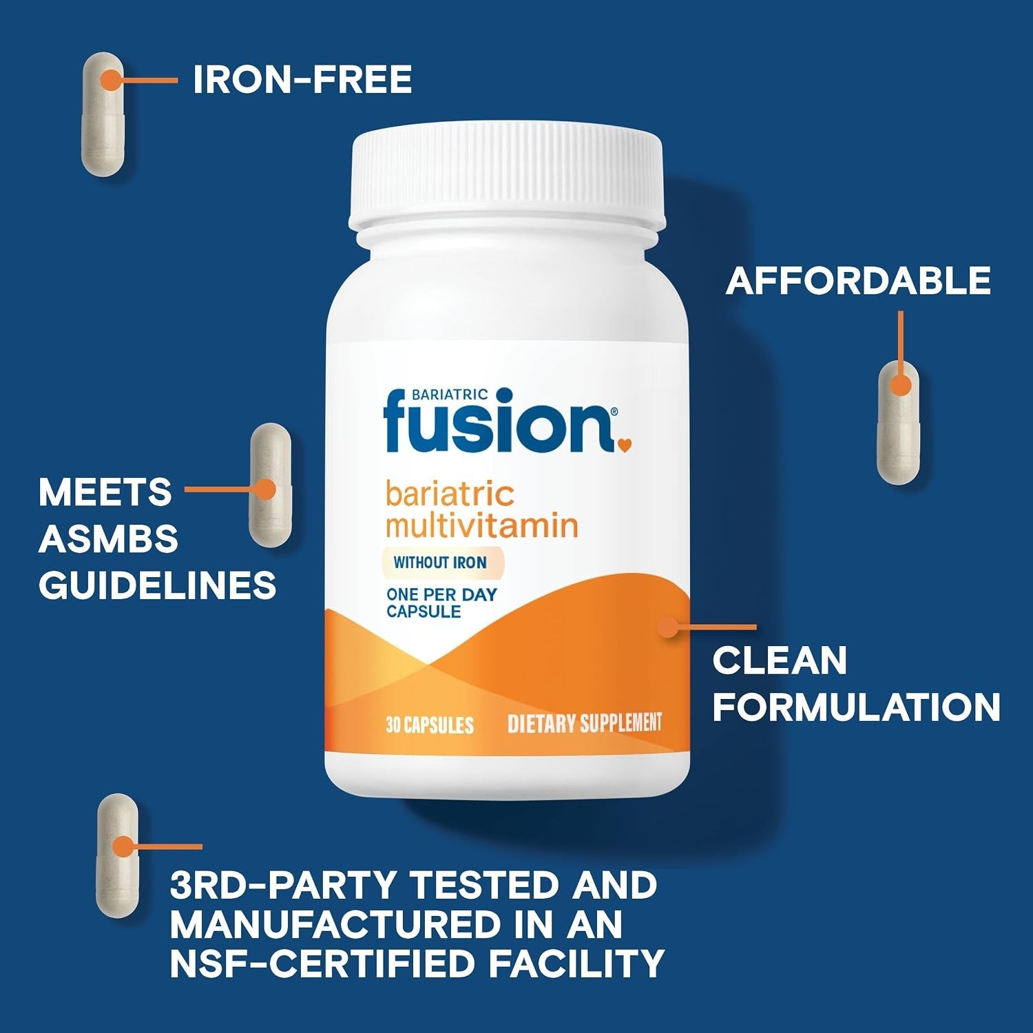 Bariatric Fusion Bariatric Multivitamin Without Iron | 1 Per Day | Post Surgery