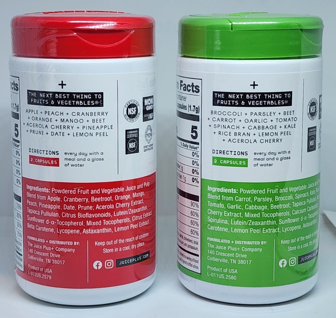 Juice Plus Vegetable & Fruit Blends 240 Capsules 2 Mo Supply 05/2025 New Sealed