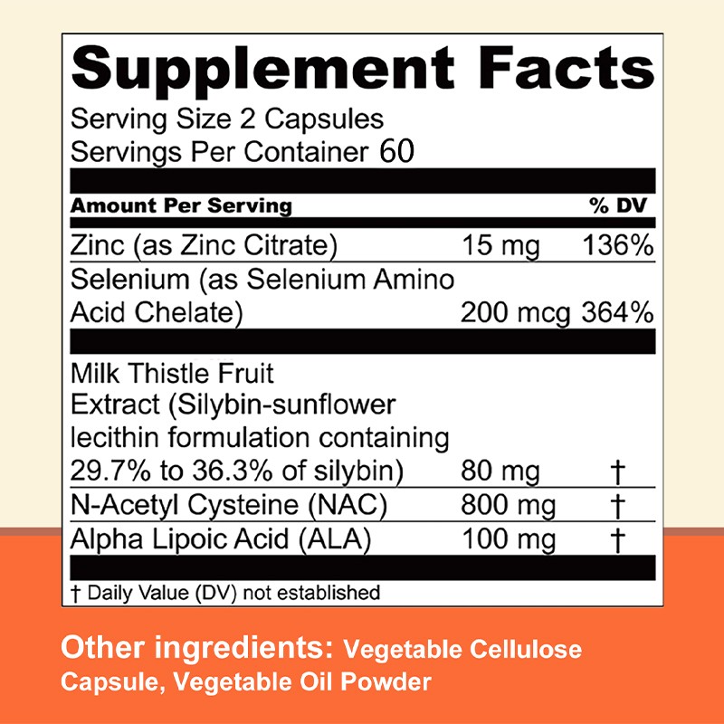 For Liver Cleanse, Metabolic Support – Milk Thistl Supplement 30/60/120 Capsules