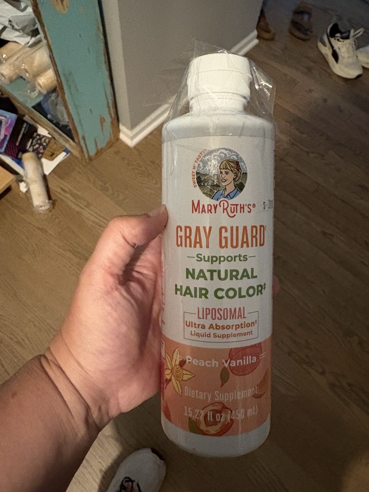 Mary Ruth’s Gray Guard Supports Natural Hair Color Peach Vanil 15.22 Oz 30 Servs