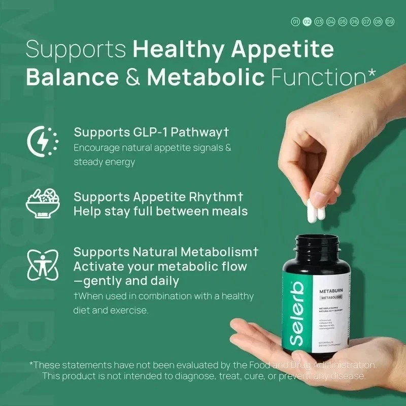2-Pack Selerb Metaburn Metabolism Support Berberine Ashwagandha 120 Capsules
