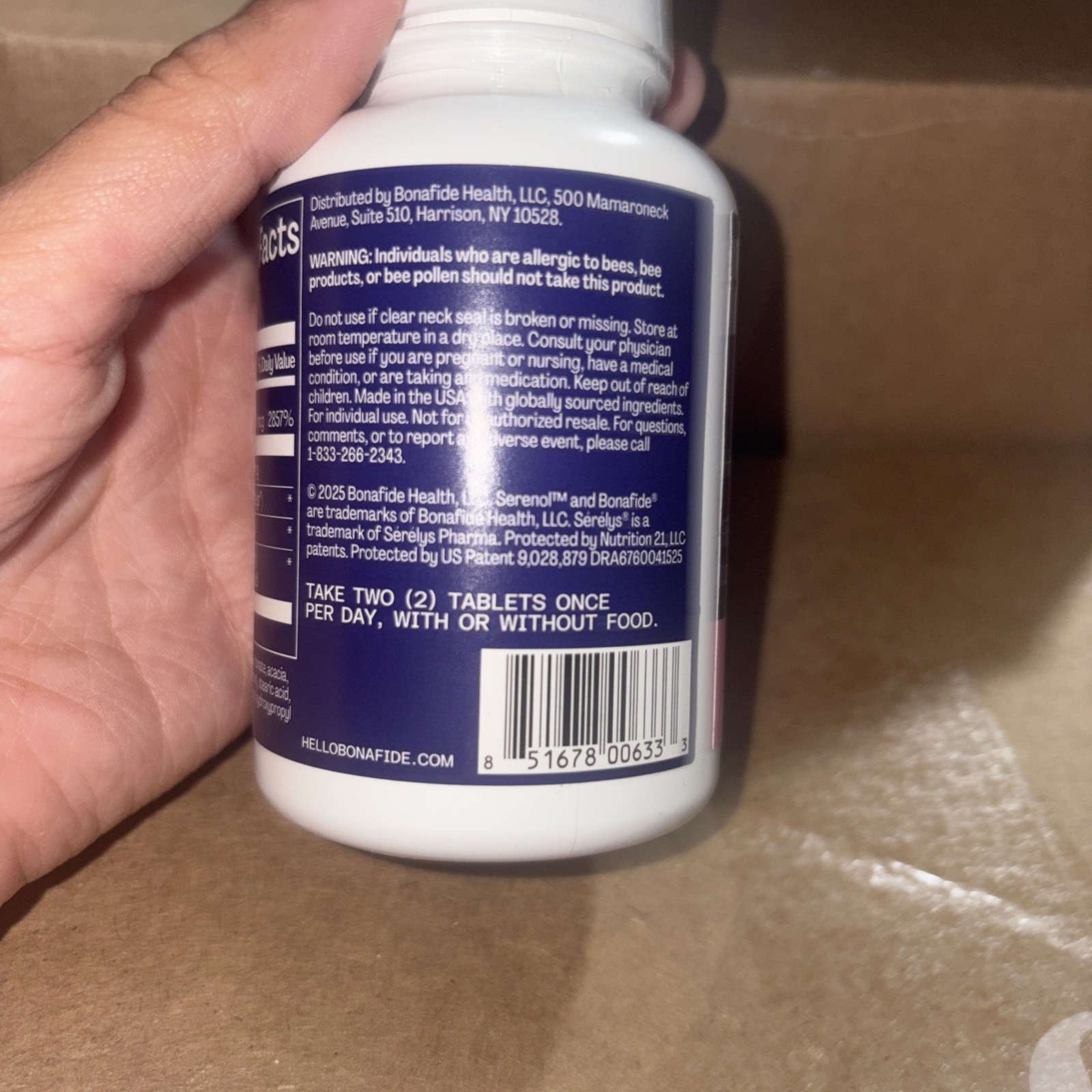 Bondafide Hormonal Mood Relief 3 Month Bottle Exp 12/28/2027