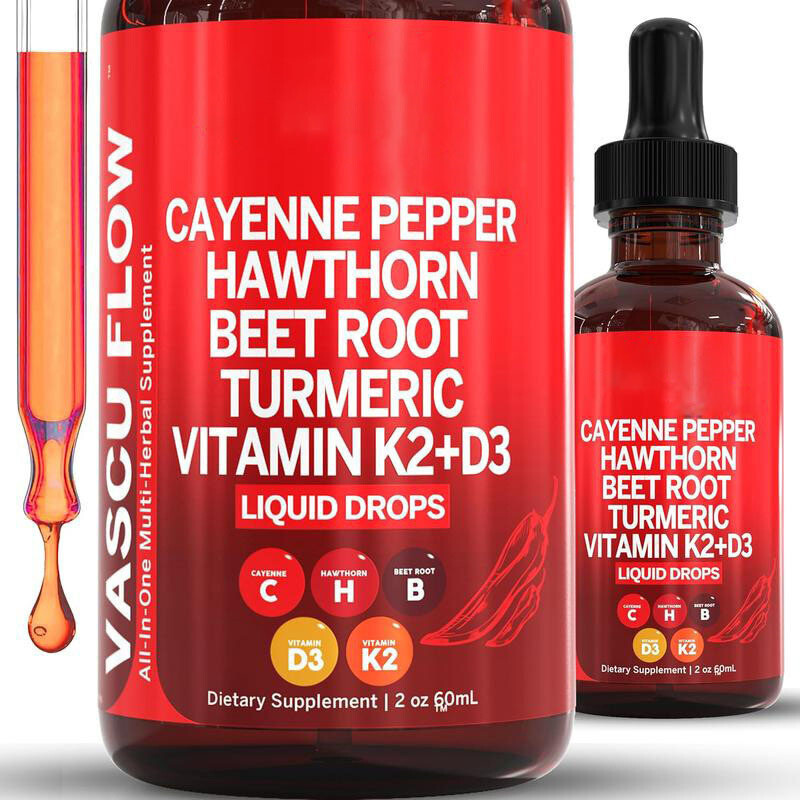 Nutra Cayenne Turmeric Vascu Pepper Flow Beet Root Liquid Vitamin Hawthorn Drops