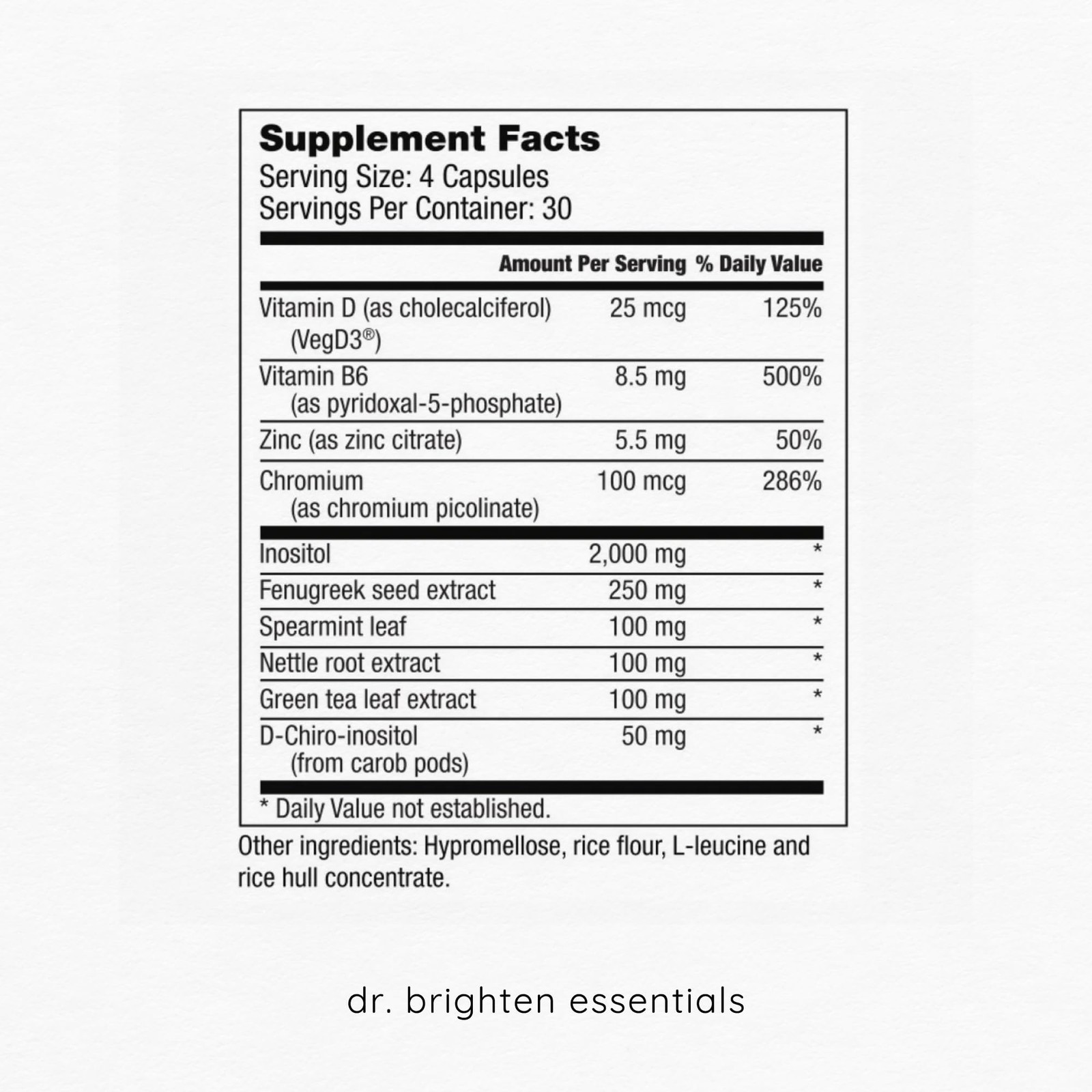 Dr. Brighten Myoinositol Plus – Doctor Formulated Ratio of Myo- and D-Chiro-I…
