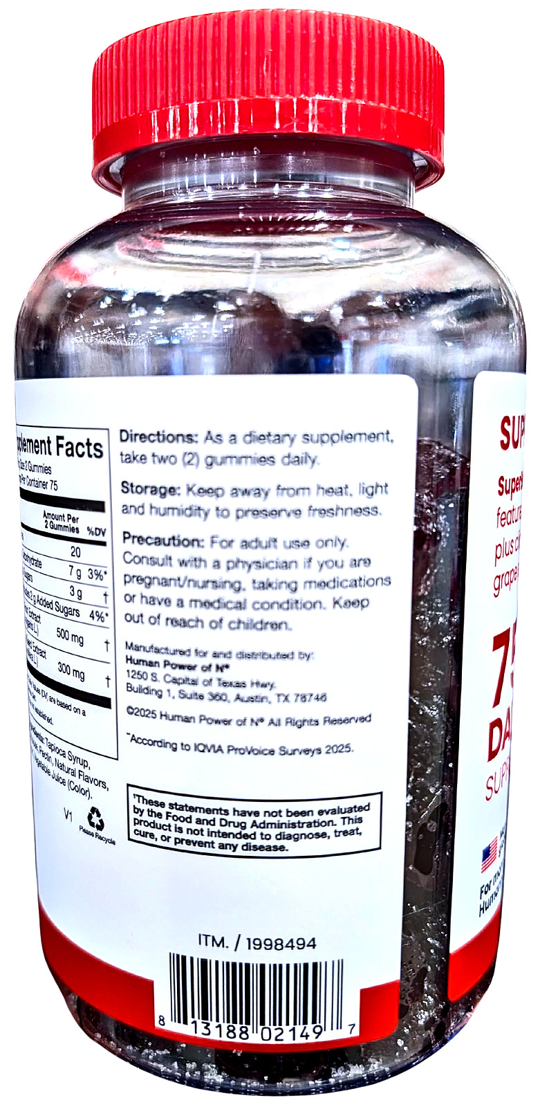 Humann SuperBeets Heart Gummies Strawberry 150 Count