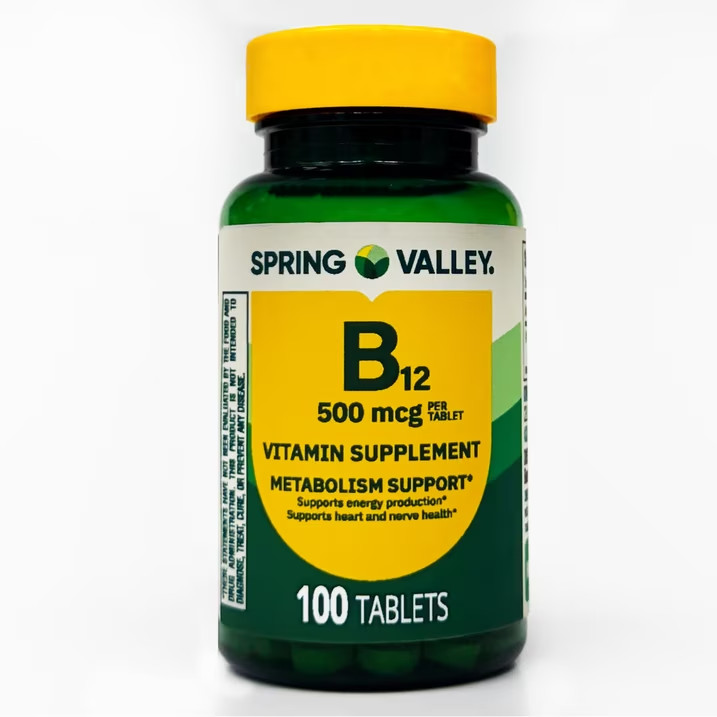 Spring Valley Vitamin B12 Tablets, 500 mcg, 100 Count Free Shipping US