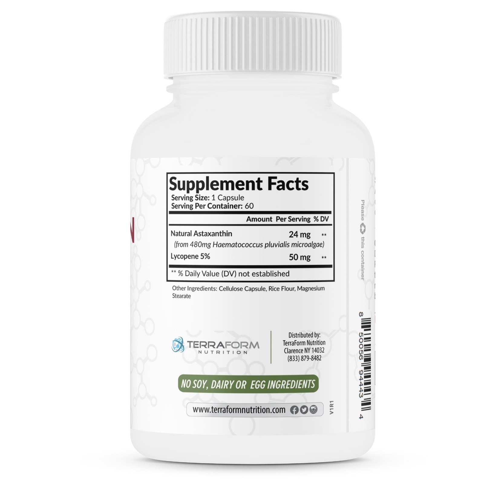 Astaxanthin Supplement 24mg with Lycopene 50mg – High Dose Antioxidant – 60 Caps