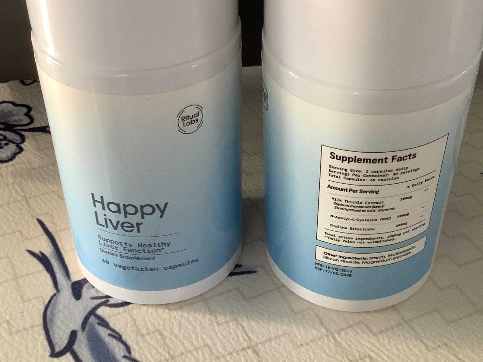 Happy Liver Ritual Labs Supports Healthy Liver Function 60 Count FREE SHIPPING