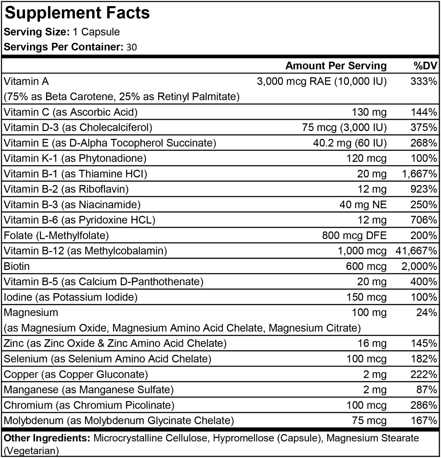 ProCare Health | Bariatric Multivitamin | Capsule | Iron Free | 30 Count |