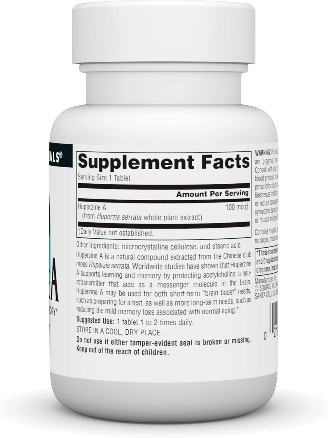 Huperzine a for Learning & Memory* – 100 Mcg, 60 Tablets