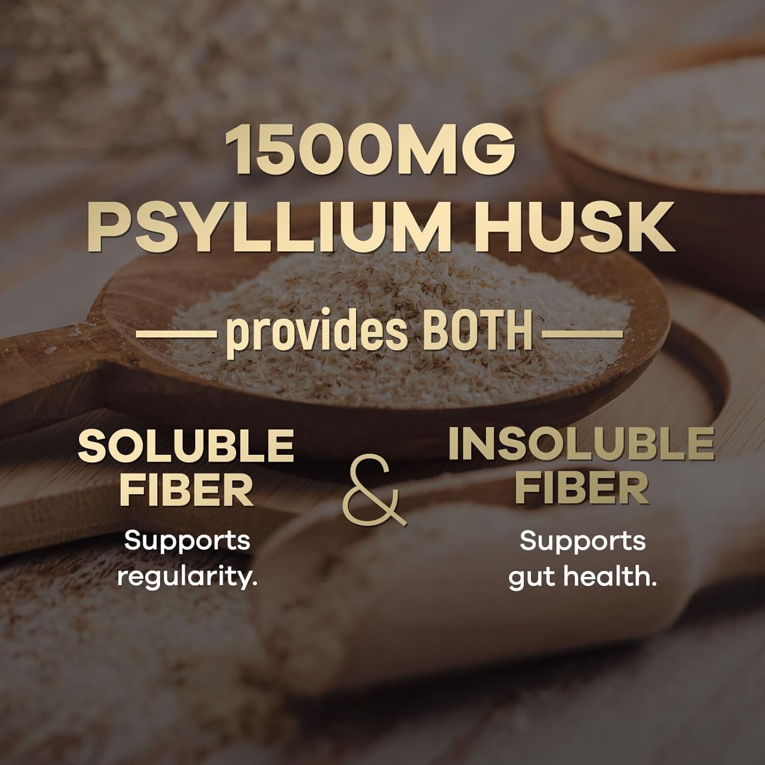 High Absorption Psyllium Husk Capsules 1500mg Daily Fiber Supplement, Psyllium