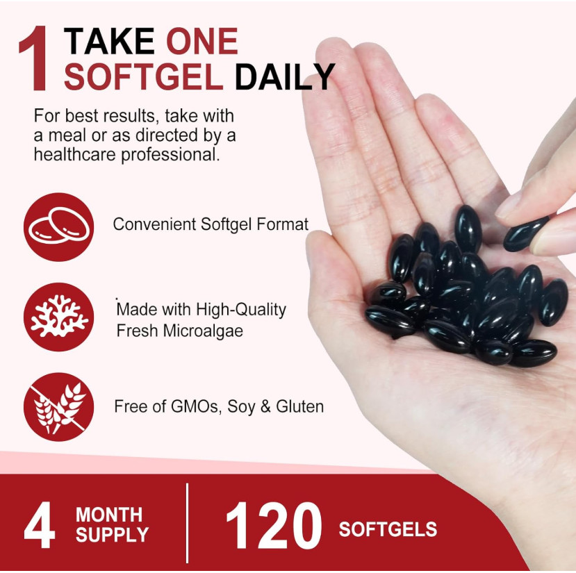 Astaxanthin 12mg 120 Softgels, 4 Month Supply,Triple Strength,Non-GMO,Eye Health