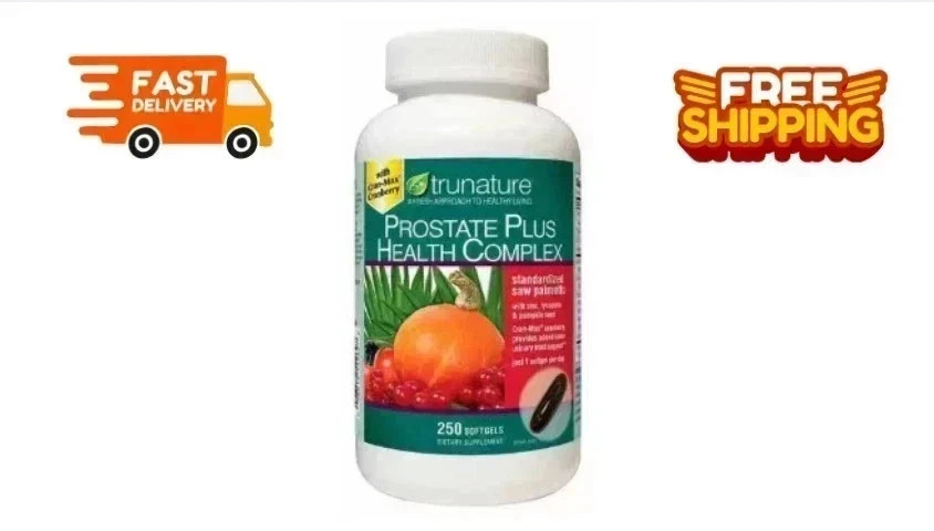 Trunature PROSTATE PLUS HEALTH COMPLEX 250 Softgels with Saw Palmento – Fresh!