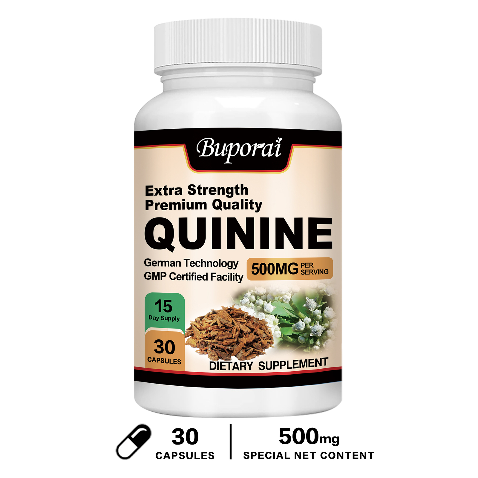 Quinine Capsules 500mg – Relieve Leg Cramps, Digestive Support, Joint Health