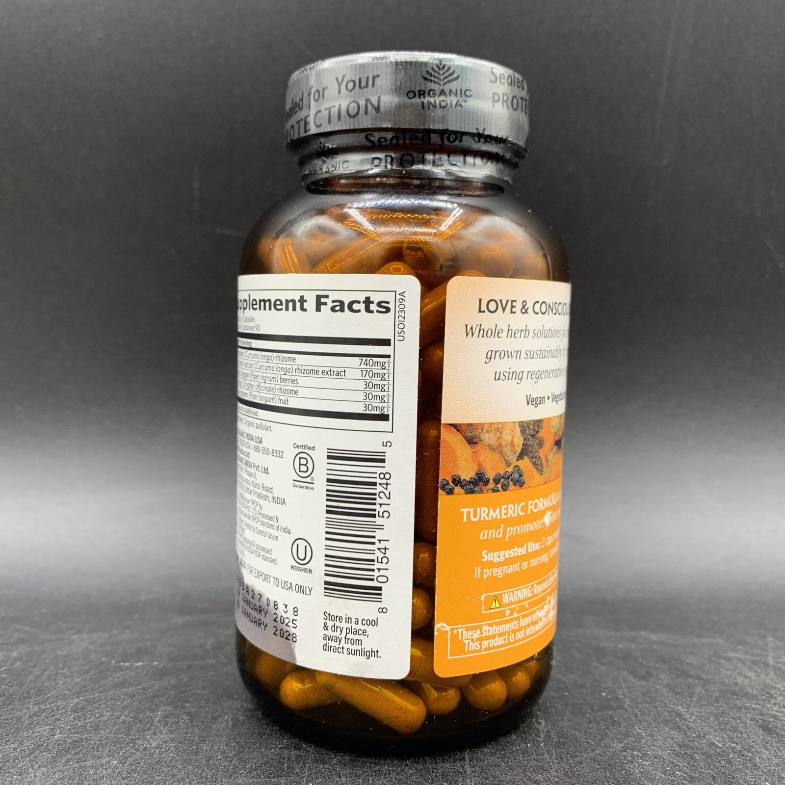 Organic India Turmeric Formula Joint Mobility and Support – 180 Caps EXP 1/28