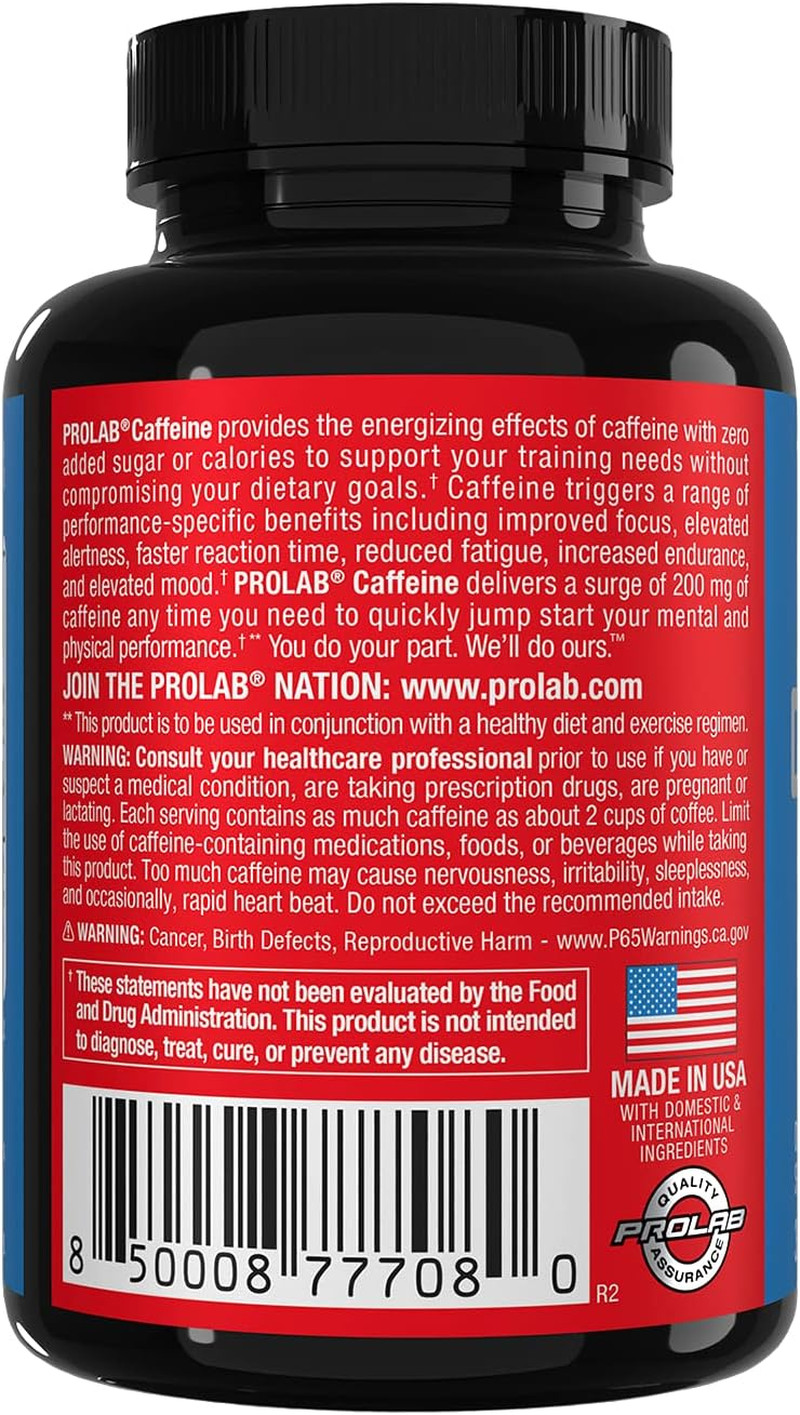 Caffeine 200Mg, Energy, Focus & Endurance, Pre-Workout (300 Count)